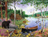 550 Piece Puzzle for Adults Black Bear and Cabin by J. Charles 24X18 Country Life Jigsaw from KI Puzzles (02632-SB)...