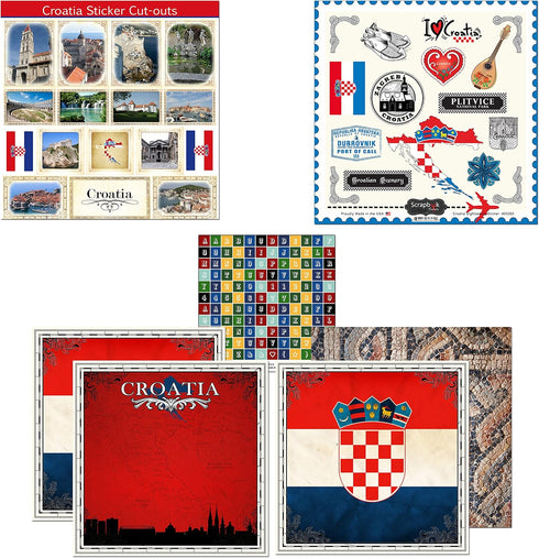 Scrapbook Customs Themed Paper and Stickers Scrapbook Kit, Croatia Sightseeing...