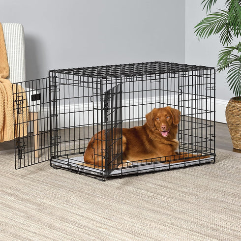 MidWest Homes for Pets Quiet Time Reversible Crate Pan Cover 36' Gray Floral/Fleece...