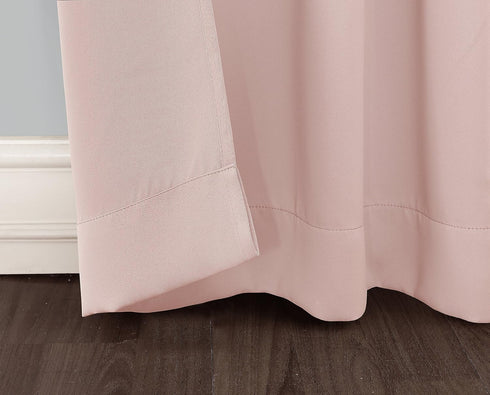 Sun Zero Easton Energy Saving Blackout Rod Pocket Curtain Panel, 40" x 63", Blush Pink...
