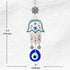 Turkish Blue Hamsa Hand of Mother Fatima Evil Eye Wall Hanging Ornament - Turkish Nazar Bead Amulet – Good Luck Charm Gift -Metal Home Protection ...