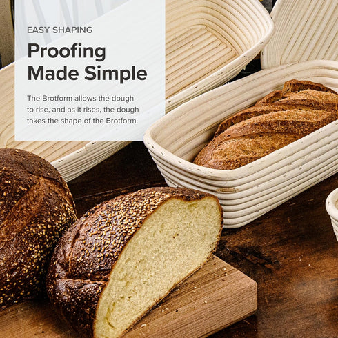 Frieling Proofing Basket, Brotform Bread Rising Banneton and Serving Basket, Rectangle, 12-Inch by 5.5-Inch...