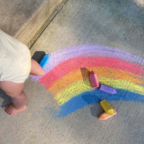Urban Infant Non-Toxic Sidewalk Chalk for Toddlers and Kids - Perfect Easter Basket Stuffer - Washable Outdoor Jumbo Chalk - Rainbow...