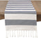 SARO LIFESTYLE Cabana Collection Cotton Stripes Tasseled Runner/2616.NB1672B, 16" x 72", Navy Blue...