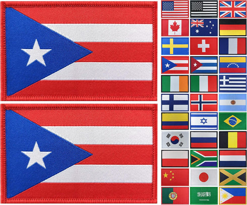 JBCD 2 Pack Puerto Rico Flag Patch Puerto Rican Flags Tactical Patch Pride Flag Patch for Clothes Hat Patch Team Military Patch...