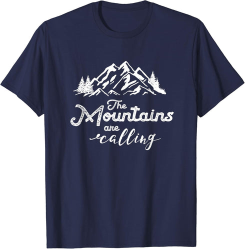 The Mountains Are Calling Outdoor Nature Adventure T Shirt T-Shirt...