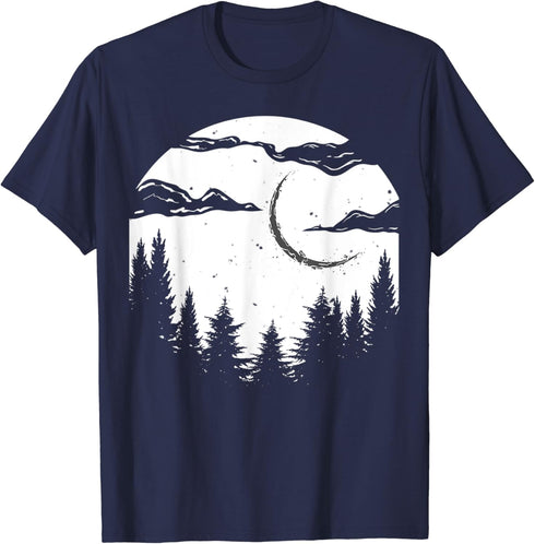Outdoor Nature Clouds Trees Hiking Abstract Scenery T-Shirt...