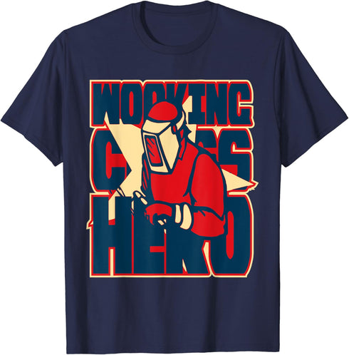 Mens Welding machine saw hammer pliers - hero of work T-Shirt...