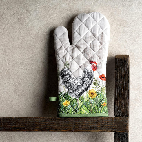 Maison d' Hermine Oven Gloves 100% Cotton Oven Mitt Heat Resistant BBQ Cooking Gloves with Loop, Grilling, Microwave, Handling Hot Pans, Basse Cou...