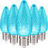 Set of 25 Teal C9 Christmas Lights | Faceted C9 LED Christmas Light Bulbs for Indoor & Outdoor Use | Durable C9 LED Lights | Replacement C9 Bulbs...