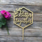 Better Together Cake Topper Hexagon Geometric Wooden Wedding Engagement Party Decoration Happy Birthday Anniversary Gold Silver Brown Natural Wood...