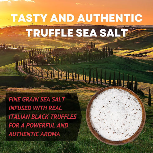 Truffle Salt, Finishing Sea Salt Infused with Black Truffle, Italian Black Truffle Seasoning, 14 oz Bag - Sea Salt Superstore...