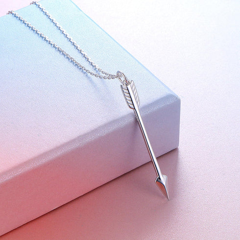 DAOCHONG S925 Sterling Silver Mens Womens Bow Arrow Couple Lovers Pendant Bff Friendship Best Friend Necklace Matching Valentine Day Gift for Wome...