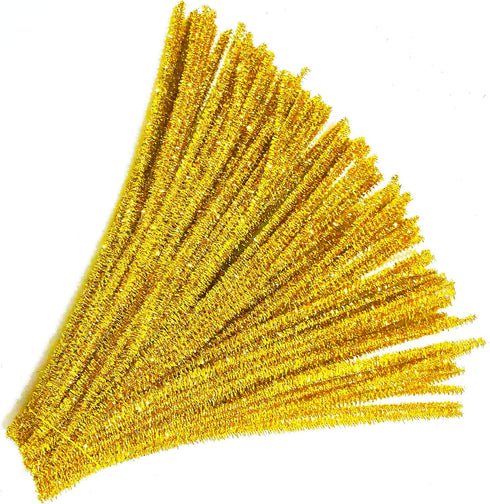 200 PCS Glitter Tinsel Creative Arts Stems Pipe Cleaners-12 Inch (Gold)...