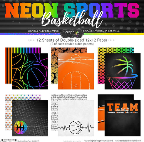 Scrapbook Customs Basketball Neon Scrapbook Kit...