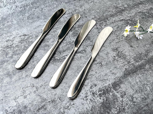 4 Pieces Set Butter knife, Pate Knife Cheese Spreader, Thick and Smooth Handle Food Safety Material Stainless Steel 18/10 SUS 304# for Home Restau...