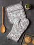 DII Quilted Kitchen Oven Mitt & Potholder Set, Hanging Loop for Convenient Storage, OM 6.5x12/PH 8x8.5, Gray Damask Print, 2 Piece...