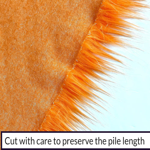Bianna Vivid Orange Faux Fur Fabric, 60 inches Wide Options, American Seller, Luxury Shag Shaggy Material for Crafting, Sewing, Costumes, Fursuits...