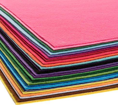 Peachy Keen Crafts 25 Pack - Self Adhesive Crafting Felt Fabric - 8 x 12 Inches Assorted Colors...