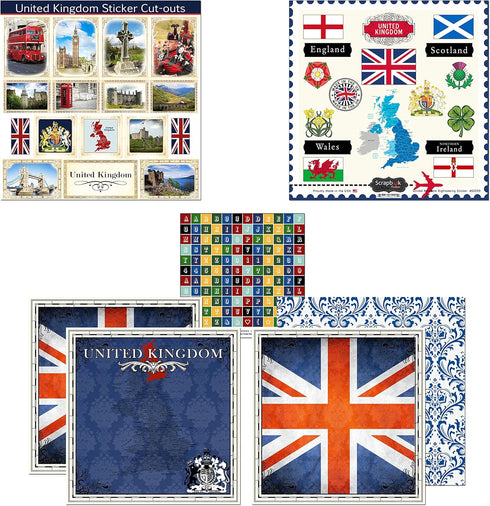 Scrapbook Customs Themed Paper and Stickers Scrapbook Kit, United Kingdom Sightseeing...