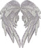 Silver Angel Wing Patches 14” | "Saints & Sinners Guardian Angels Realistic Embroidered Wings and Feathers | Back Patch for Men and Women Iron On ...