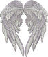 Silver Angel Wing Patches 14” | "Saints & Sinners Guardian Angels Realistic Embroidered Wings and Feathers | Back Patch for Men and Women Iron On ...