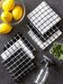 DII Basic Terry Collection Windowpane Dishcloth Set, 12x12, Black, 6 Piece...