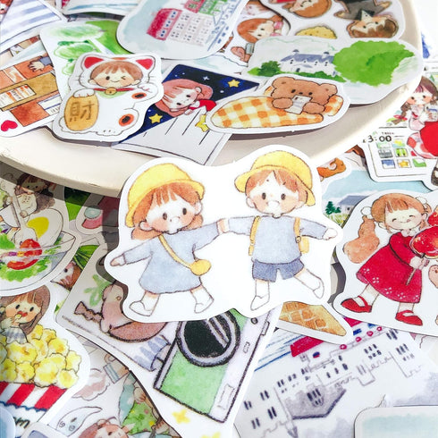 Alideco 160Pcs Cute Journal Stickers Kawaii Girls People Bulk Scrapbooking Stickers for journaling DIY Crafts Embelishment Decoration Diary Sticke...