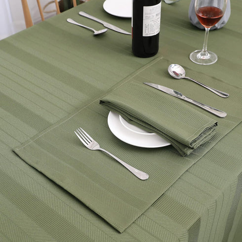 Randall Waffle Stripe Napkin Set of 4 (19“×19"), Solid Washable for Holiday Dining, Wedding or Party, Sage...