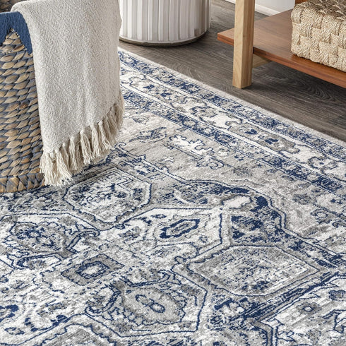JONATHAN Y MDP106B-3 Modern Vintage Medallion Traditional Indoor Area Rug Country Easy -Cleaning Bedroom Kitchen Living Room Non Shedding, 3 X 5, ...