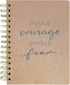 Graphique Medium Vegan Leather Spiral Journal, Courage – 6” x 8", 192 Lined Pages, Inhale Courage Exhale Fear Quote Embellished on the Cover – Per...
