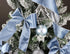 Dusty Blue Velvet Ribbon Wired 2.5" x 10 Yards Blue Christmas Wired Ribbon with Silver Metallic Back Silver Blue Wired Ribbon for Wreaths, Tree To...