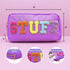 Fablinks Pink Nylon Cosmetic Bag with Chenille Letter Patches...