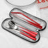 Travel Utensils,Reusable Silverware Set To Go Portable Cutlery Set with a Waterproof Carrying Case for Lunch Boxes Workplace Camping Picnic (GraRe...