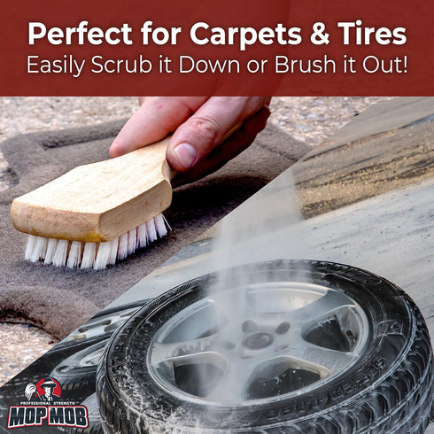 Ergonomic, Pro-Grade Tire Scrubbing Brushes 2 Pack. Easily Scrub Without Scratching Rims or Wheels, Even on Low Profile Sidewalls. Durable Bristle...