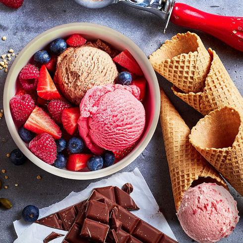 BALCI - Premium Ice Cream Containers (2 Pack - 1 Quart Each) Perfect Freezer Storage Tubs with Lids for Ice Cream, Sorbet and Gelato! - Pink...