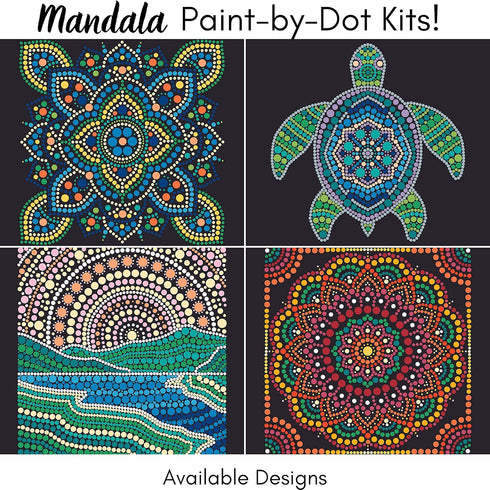 Plaid Traditional Mandala Modern Dot Kit, 14" x 14" Paint by Numbers for Adults and Kids, Easy-to-Follow DIY Crafts, Art Supplies with A Textured ...