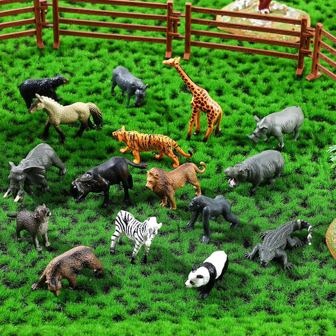 Flormoon 16Pcs Mini Animals Figures, Realistic Wild Animals Toys for Cupcake Toppers, Learning Educational Toys, Birthday Party Favors Gift for Ki...