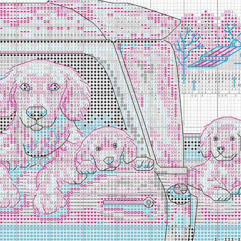 Dimensions 70-35405 Golden Ride Dog Counted Cross Stitch Set, 14 Cnt. Ivory Aida, 14" x 10"...