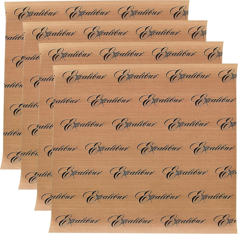 Excalibur ParaFlexx Reusable Non-Stick Drying Sheets for Food Dehydrators 11-Inch, Set of 4, Brown...