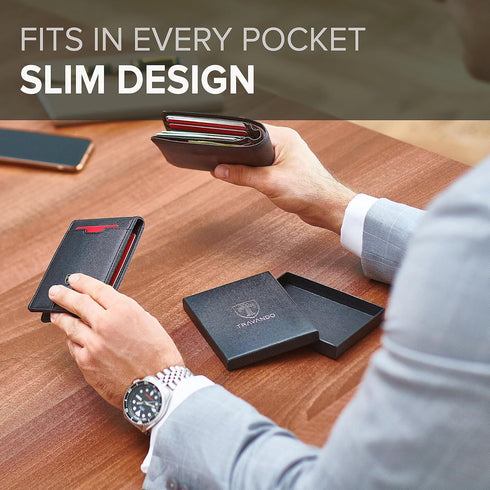 TRAVANDO Money Clip Wallet Atlanta Mens Front Pocket Slim RFID Blocking - Credit Card Holder - Mini Bifold...