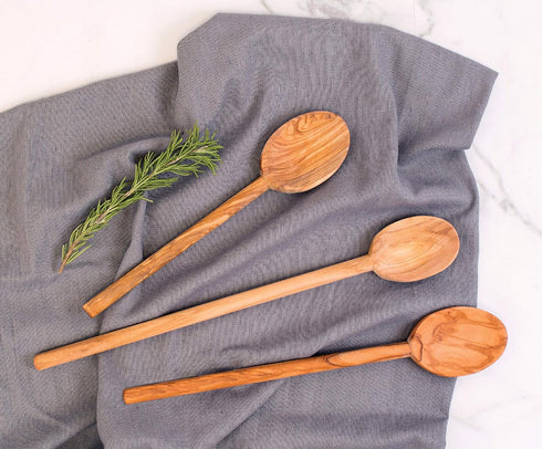 Eddington’s Italian Olive Wood Cooking Spoon, Handcrafted in Europe, Set of 2...