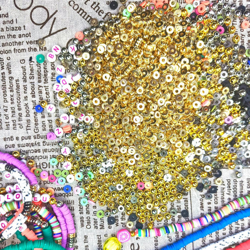 1800pcs 6mm gold Flat Round Spacer Beads Disc Loose Jewelry Making Beads for DIY Bracelet Necklace Earring Craft Supplies (GoldenSpacer6mm)...