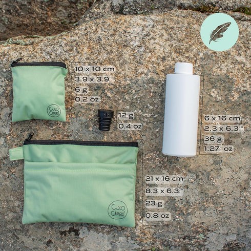 CuloClean Hygiene bag for hiking + Portable travel bidet portatil + bottle. Personal hygiene kit for hikers, leave no trace (LNT) while hiking in ...