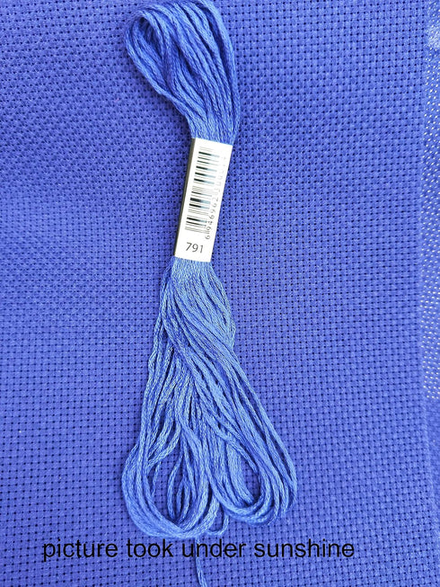 12" x 59" 14CT Counted Cotton Aida Cloth Cross Stitch Fabric (Royal Blue)...