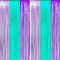 Teal Purple Tinsel Foil Fringe Curtains - Under The Sea Baby Shower Birthday Photo Backdrops Wedding Summer Beach Pool Party Decor Photo Booth Pro...