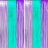 Teal Purple Tinsel Foil Fringe Curtains - Under The Sea Baby Shower Birthday Photo Backdrops Wedding Summer Beach Pool Party Decor Photo Booth Pro...