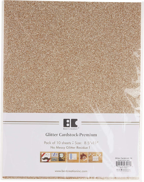 Best Creation A4 Glitter Cardstock, Sand, 10 Count...