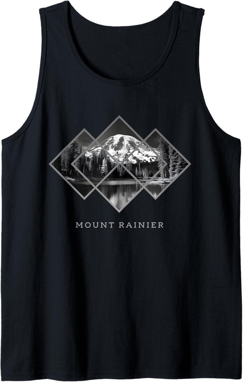Geometric Mt. Rainier National Park Souvenir Tank Top...