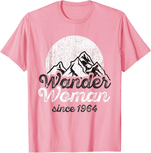 Wander Woman 1964 Mountain Camping Girl Outdoor Birthday T-Shirt...
